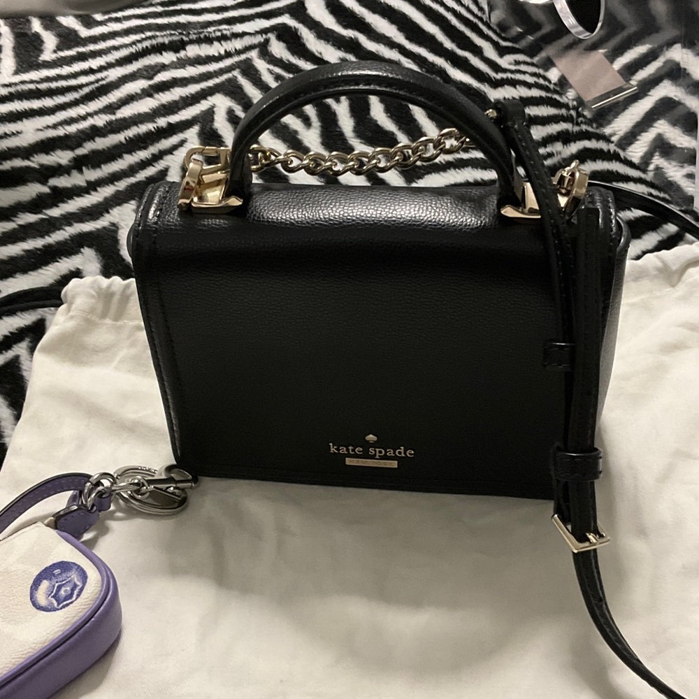 Kate Spade Black Satchel with Gold Accents